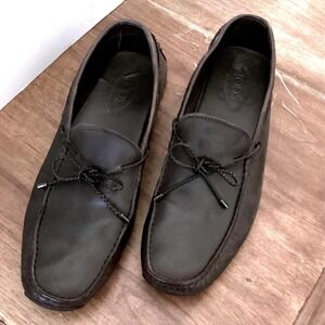 Tods Mens Gommino‎ Driving Dark Brown Leather Lace Up Loafers Made in Italy 11